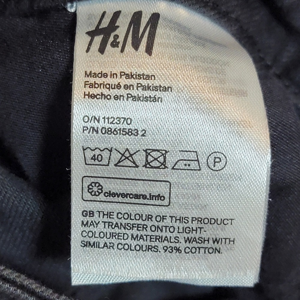 H&M &Denim Black Sz 4‎ Culotte High Waist Casual Wide Leg Jean Pant 5 Pocket - Picture 16 of 16